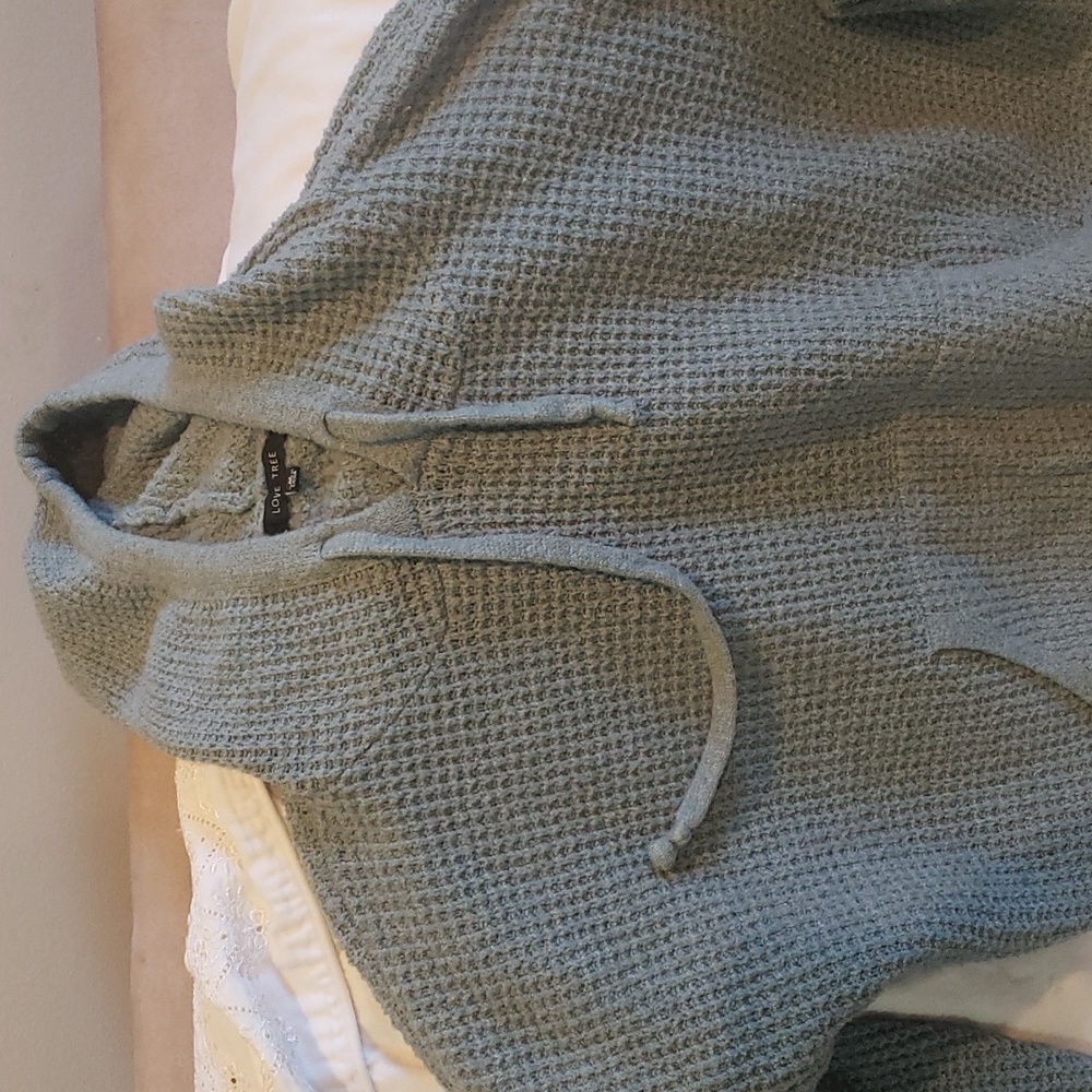 Love Tree medium blue hooded sweater